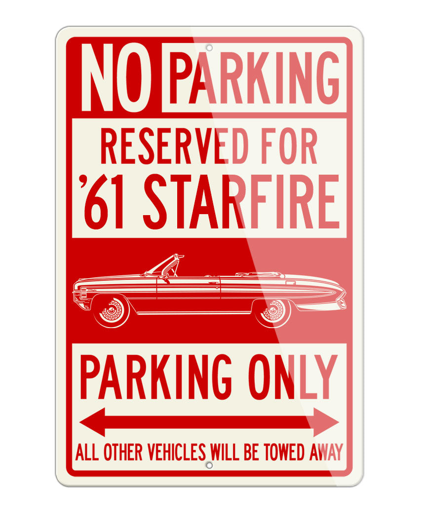 1961 Oldsmobile Starfire convertible Reserved Parking Only Sign