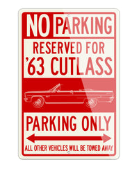 1963 Oldsmobile Cutlass Convertible Reserved Parking Only Sign