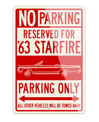 1963 Oldsmobile Starfire convertible Reserved Parking Only Sign