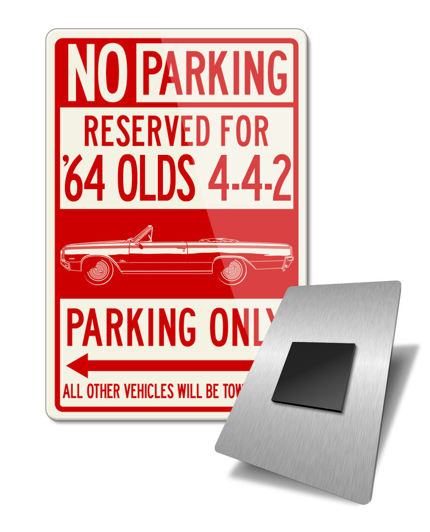 1964 Oldsmobile Cutlass 4-4-2 Convertible Reserved Parking Fridge Magnet