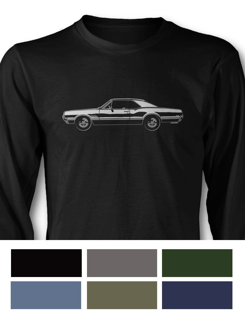 1966 Oldsmobile Cutlass 4-4-2 Coupe T-Shirt - Long Sleeves - Side View