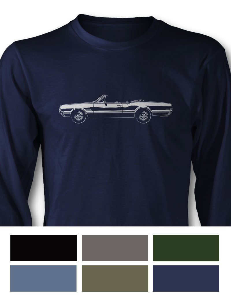 1966 Oldsmobile Cutlass 4-4-2 Convertible T-Shirt - Long Sleeves - Side View