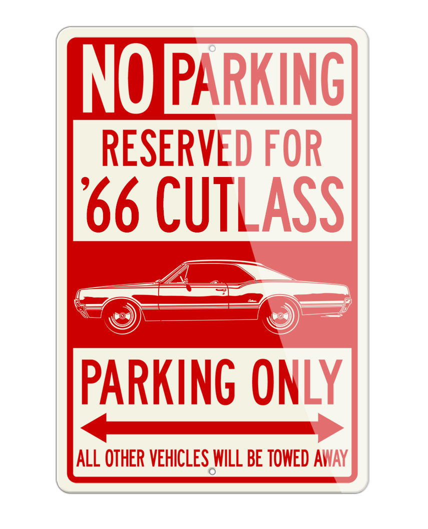 1966 Oldsmobile Cutlass Sports Coupe Reserved Parking Only Sign