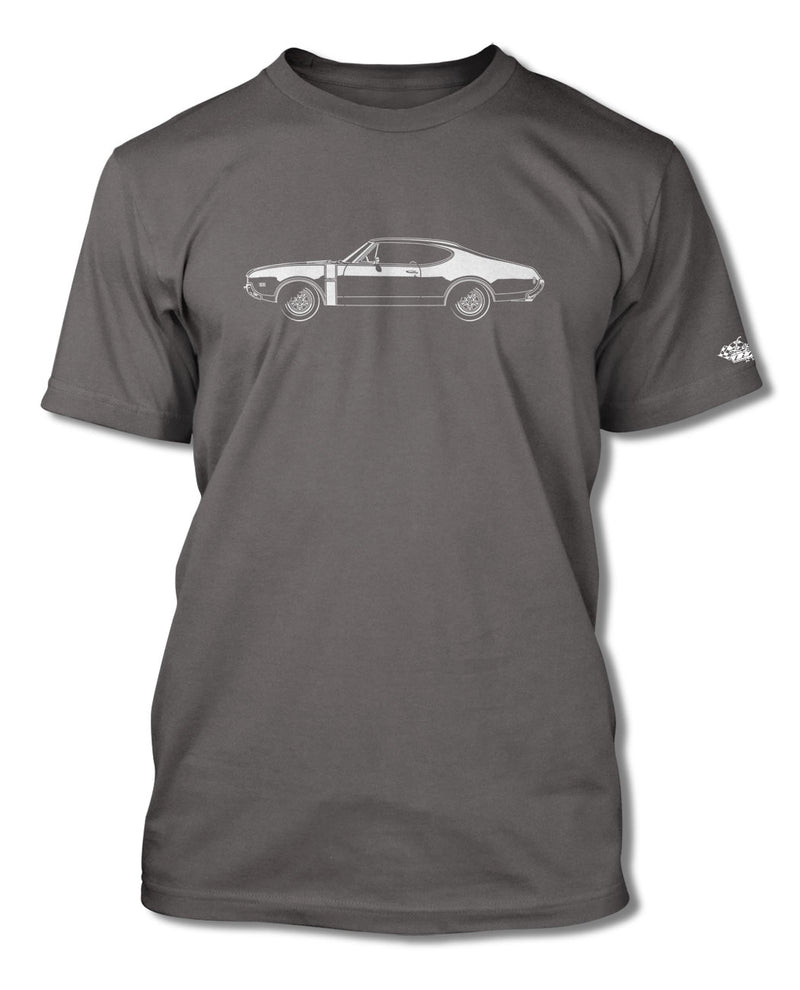 1968 Oldsmobile Cutlass 4-4-2 Holiday Coupe with Stripes T-Shirt - Men - Side View