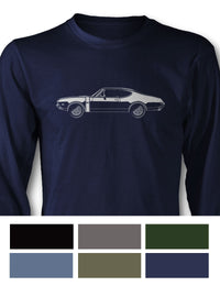 1968 Oldsmobile Cutlass 4-4-2 Holiday Coupe with Stripes T-Shirt - Long Sleeves - Side View