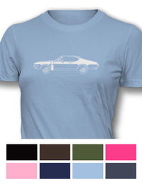 1968 Oldsmobile Cutlass 4-4-2 Holiday Coupe with Stripes T-Shirt - Women - Side View