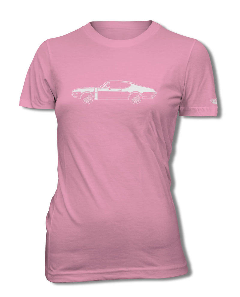 1968 Oldsmobile Cutlass 4-4-2 Holiday Coupe with Stripes T-Shirt - Women - Side View