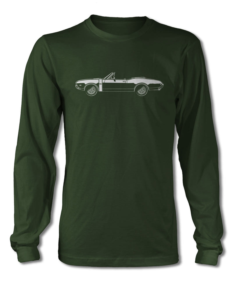 1968 Oldsmobile Cutlass 4-4-2 Convertible with Stripes T-Shirt - Long Sleeves - Side View