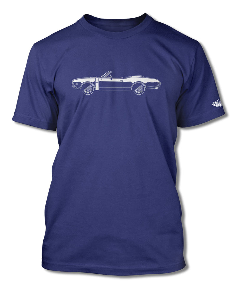 1968 Oldsmobile Cutlass 4-4-2 Convertible with Stripes T-Shirt - Men - Side View