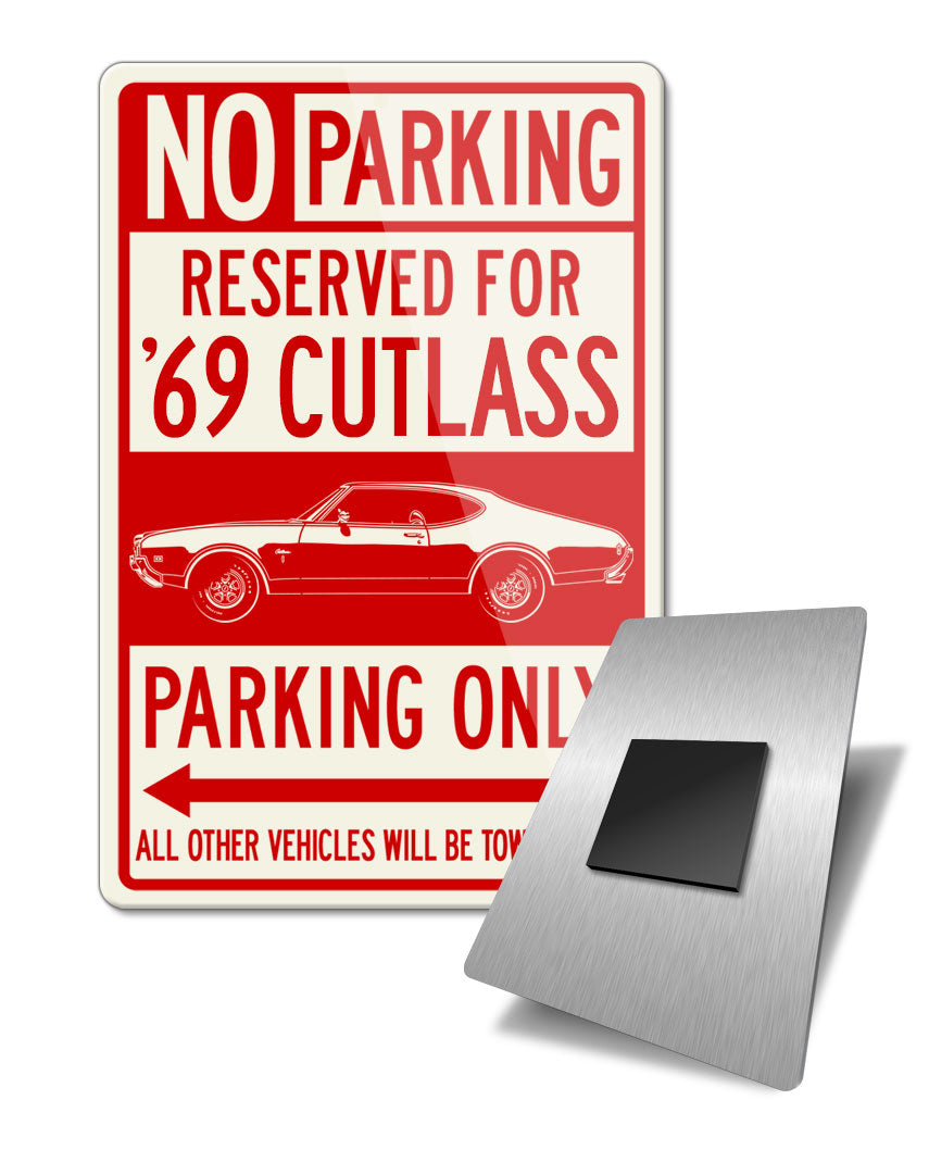1969 Oldsmobile Cutlass S Holiday Coupe Reserved Parking Fridge Magnet