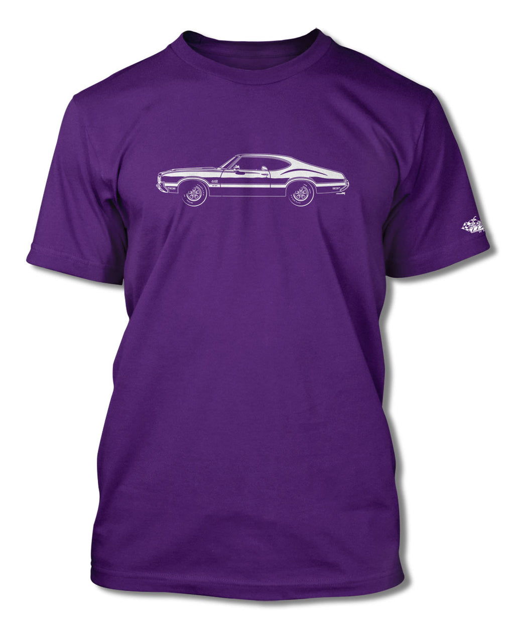 1970 Oldsmobile Cutlass 4-4-2 W-30 Holiday Coupe T-Shirt - Men - Side View