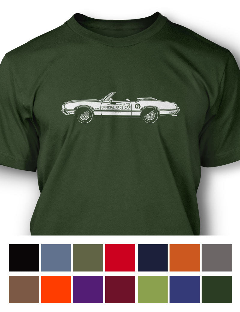 1970 Oldsmobile 4-4-2 Indianapolis 500 Pace Car Convertible T-Shirt - Men - Side View