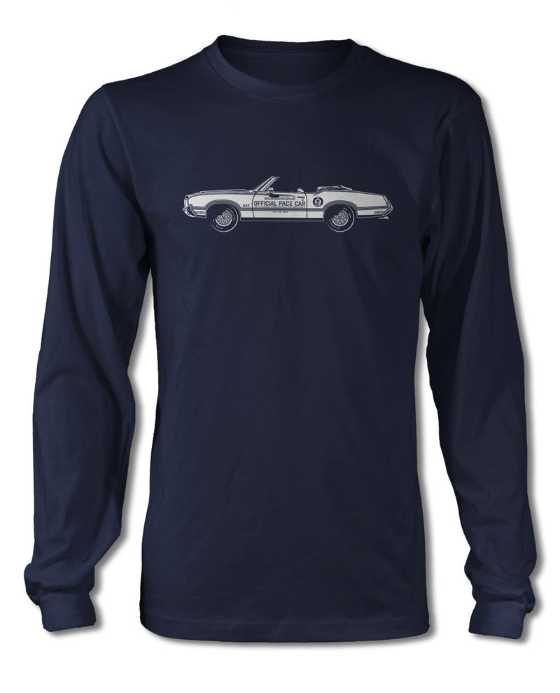 1970 Oldsmobile 4-4-2 Indianapolis 500 Pace Car Convertible T-Shirt - Long Sleeves - Side View