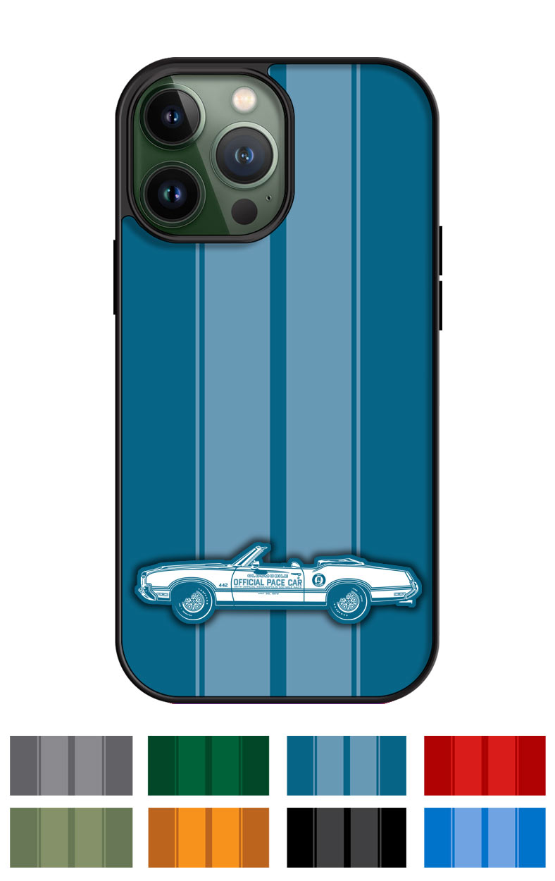 1970 Oldsmobile 4-4-2 Indianapolis 500 Pace Car Convertible Smartphone Case - Racing Stripes
