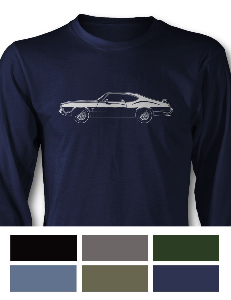 1970 Oldsmobile Cutlass Rallye 350 Coupe T-Shirt - Long Sleeves - Side View