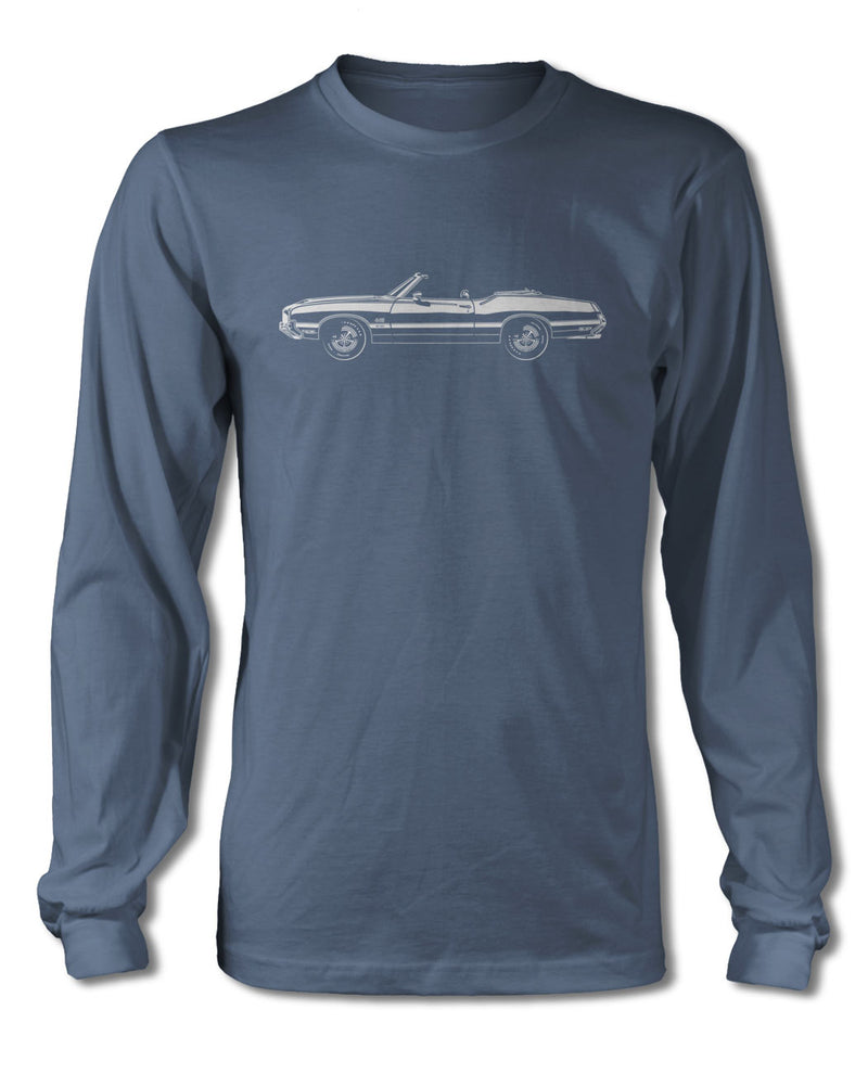 1971 Oldsmobile Cutlass 4-4-2 W-30 Convertible T-Shirt - Long Sleeves - Side View