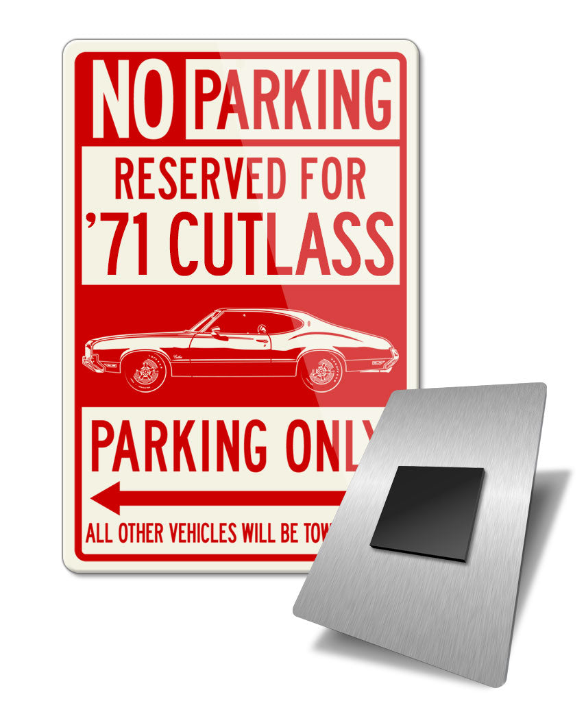 1971 Oldsmobile Cutlass S Holiday Coupe Reserved Parking Fridge Magnet