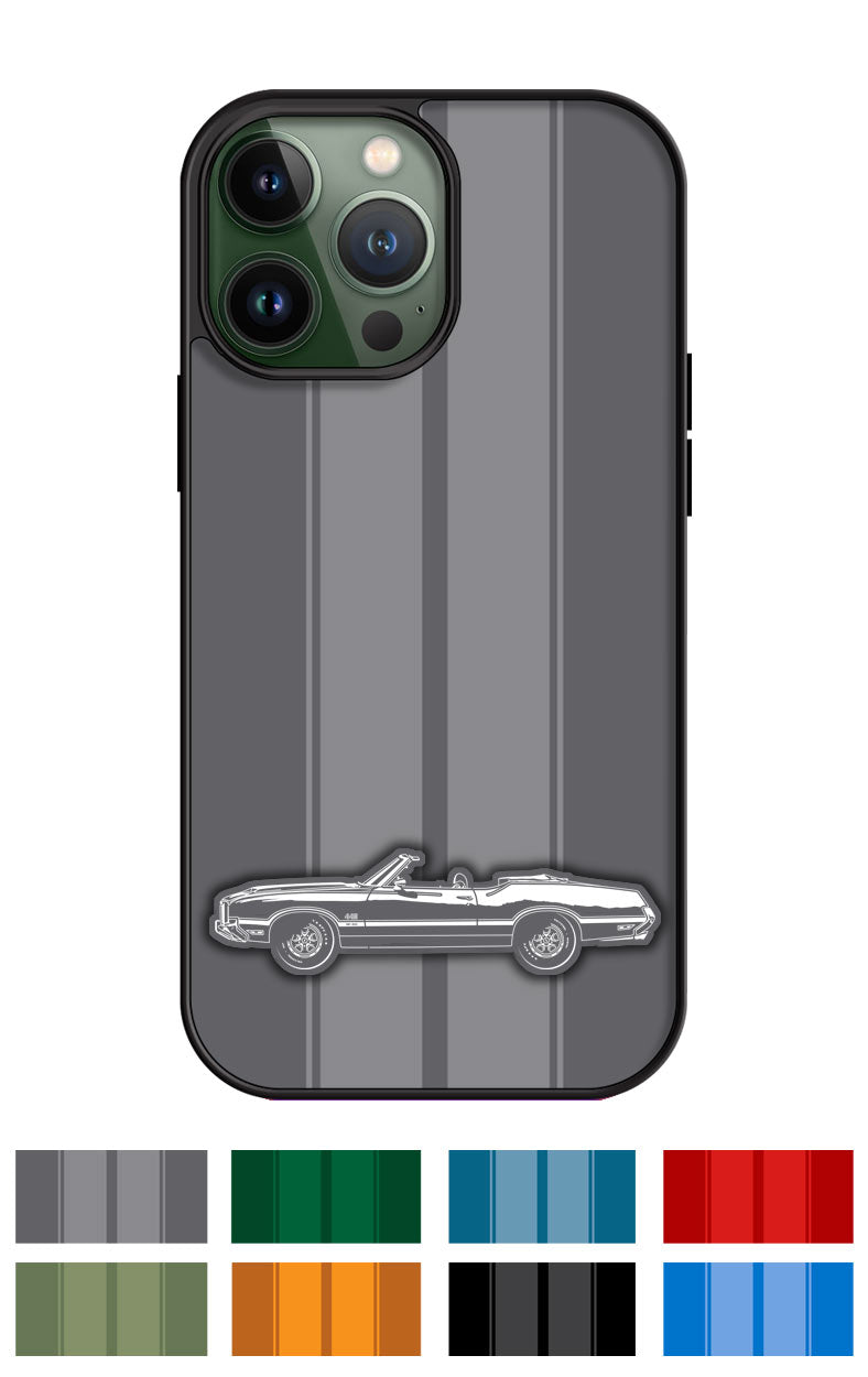 1972 Oldsmobile Cutlass 4-4-2 W-30 Convertible Smartphone Case - Racing Stripes