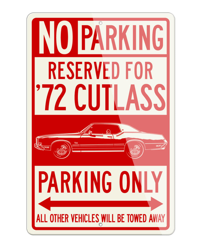 1972 Oldsmobile Cutlass Supreme Coupe Reserved Parking Only Sign