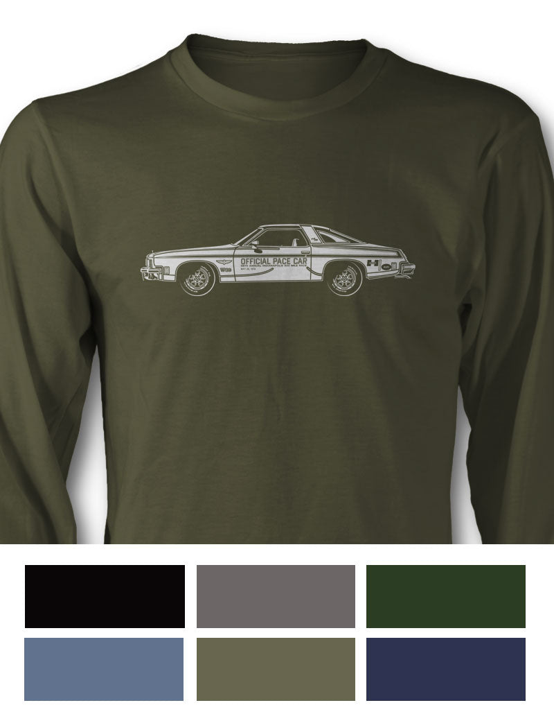 1974 Oldsmobile 4-4-2 Indianapolis 500 Pace Car Coupe T-Shirt - Long Sleeves - Side View