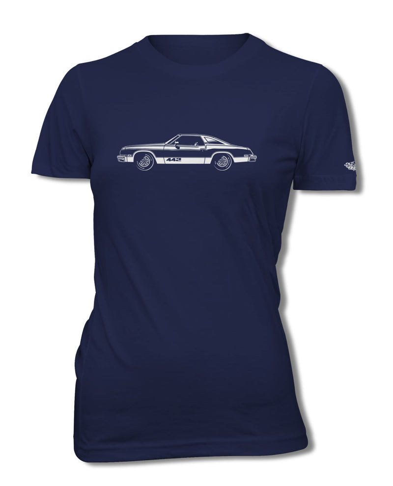 1976 Oldsmobile Cutlass 4-4-2 Coupe T-Shirt - Women - Side View