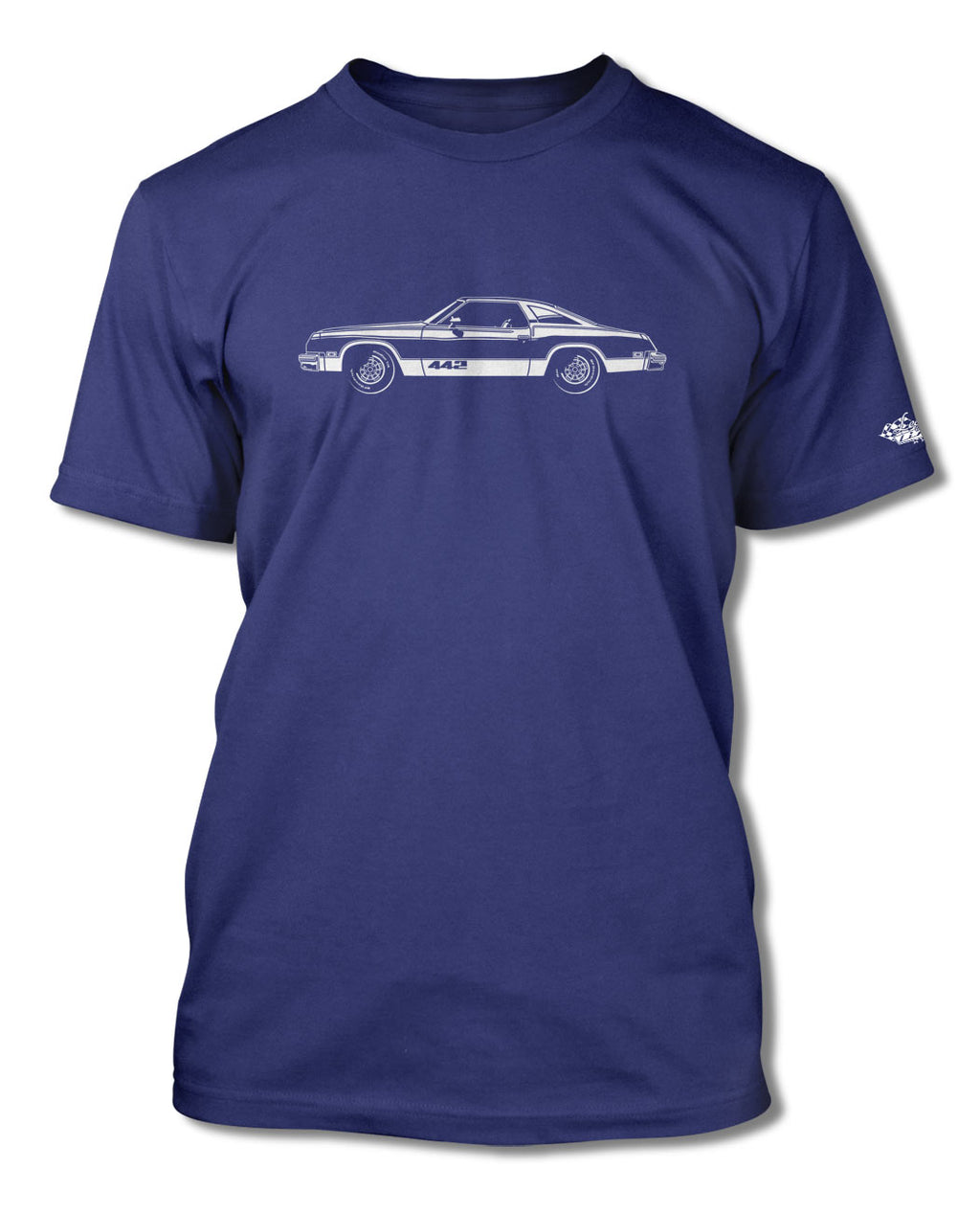 1977 Oldsmobile Cutlass 4-4-2 Coupe T-Shirt - Men - Side View