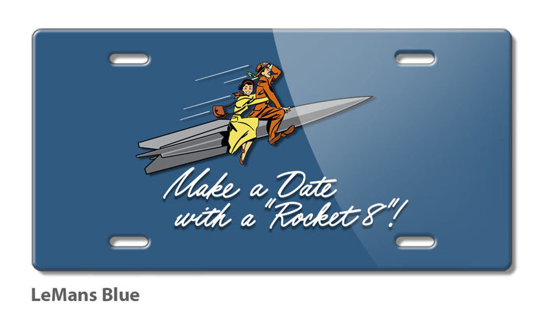 Oldsmobile "Make a Date with a Rocket” Emblem 1949 - 1952 - License Plate - Vintage Emblem
