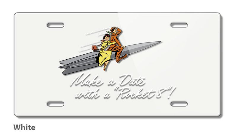 Oldsmobile "Make a Date with a Rocket” Emblem 1949 - 1952 - License Plate - Vintage Emblem