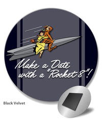 Oldsmobile "Make a Date with a Rocket” Emblem 1949 - 1952 - Round Fridge Magnet
