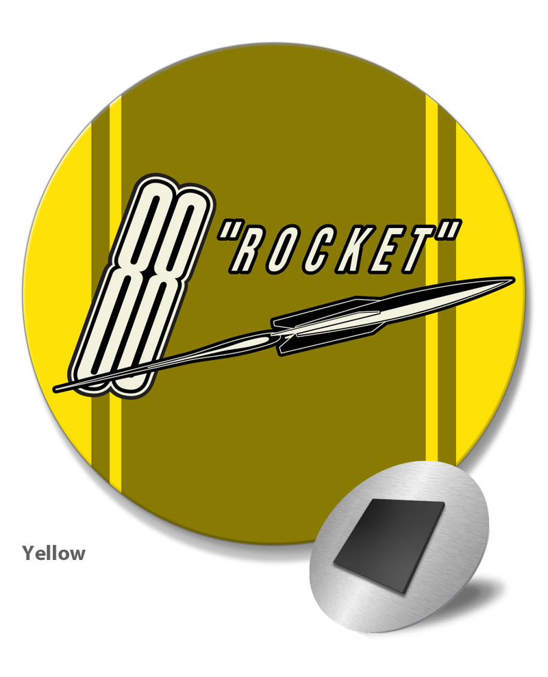 Oldsmobile 88 Rocket Emblem 1952 - Round Fridge Magnet - Vintage Emblem