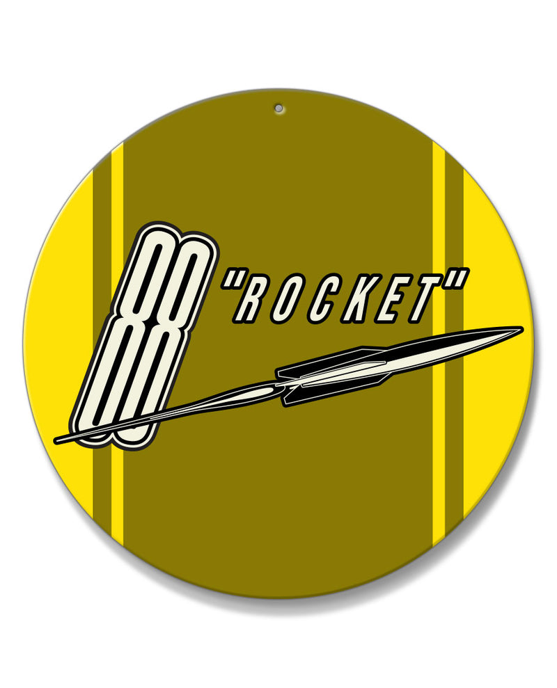 Oldsmobile 88 Rocket Emblem 1952 - Round Aluminum Sign - Vintage Emblem