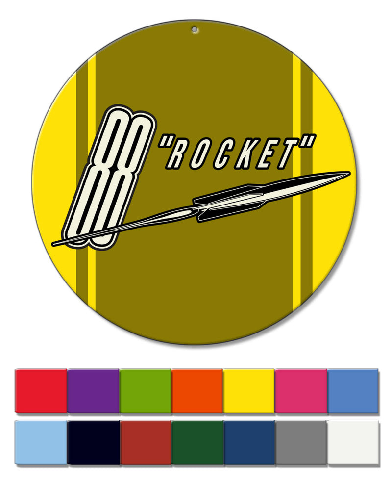 Oldsmobile 88 Rocket Emblem 1952 - Round Aluminum Sign - Vintage Emblem