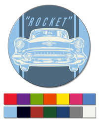 1955 Oldsmobile Front View Round Fridge Magnet - Front View