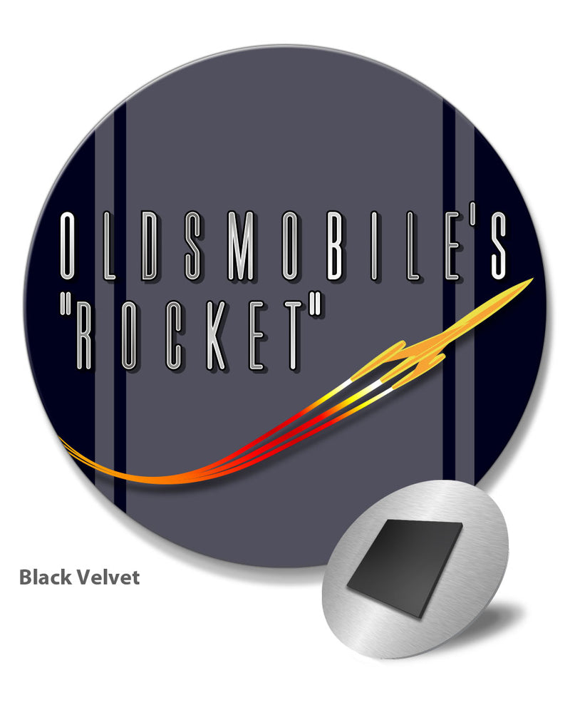 Oldsmobile Flying Rocket Emblem 1953 - 1955 - Round Fridge Magnet - Vintage Emblem