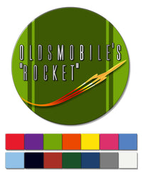 Oldsmobile Flying Rocket Emblem 1953 - 1955 - Round Fridge Magnet - Vintage Emblem