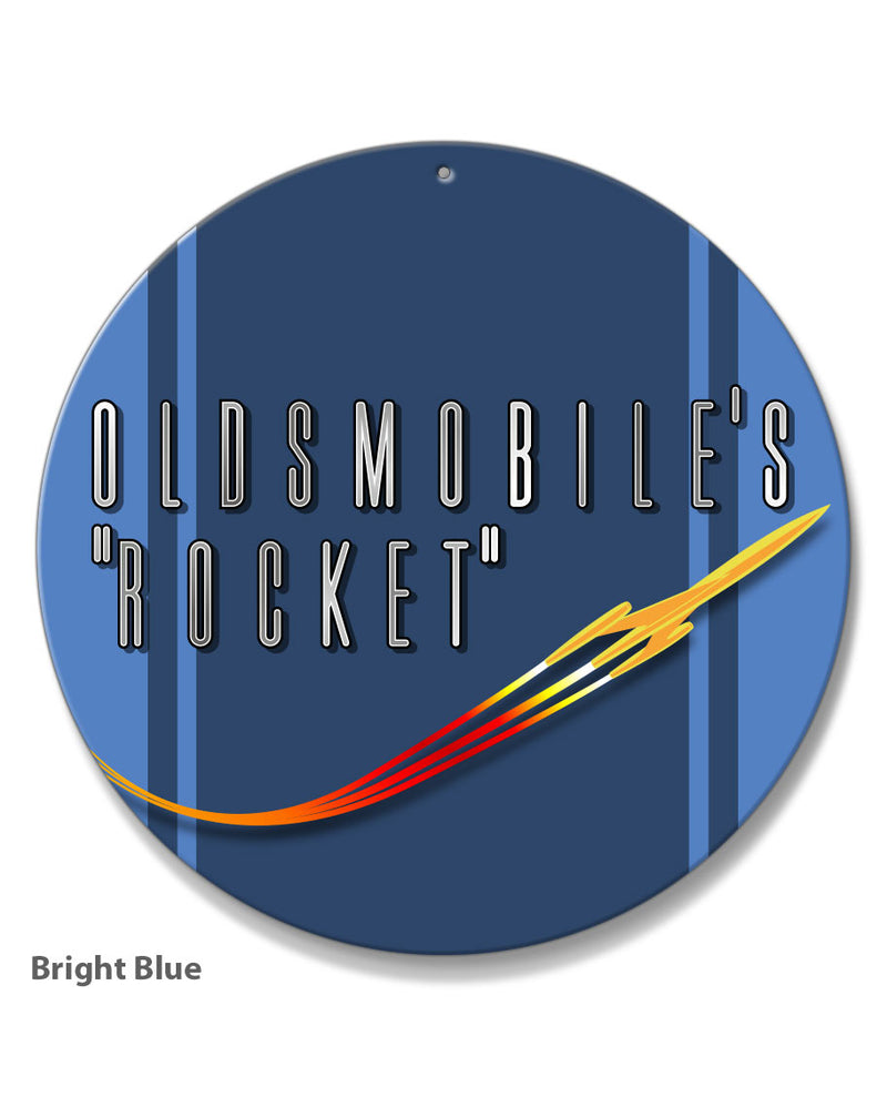 Oldsmobile Flying Rocket Emblem 1953 - 1955 - Round Aluminum Sign - Vintage Emblem