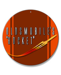 Oldsmobile Flying Rocket Emblem 1953 - 1955 - Round Aluminum Sign - Vintage Emblem