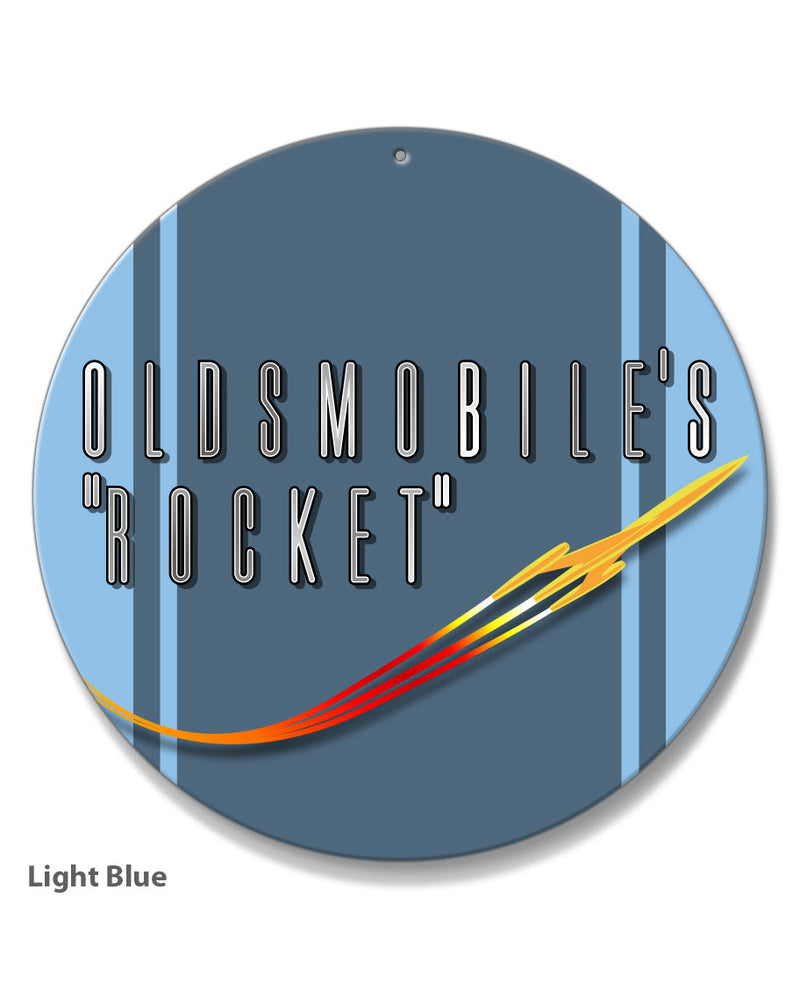 Oldsmobile Flying Rocket Emblem 1953 - 1955 - Round Aluminum Sign - Vintage Emblem