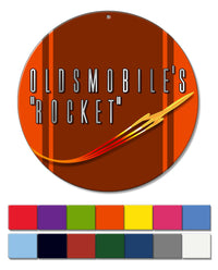 Oldsmobile Flying Rocket Emblem 1953 - 1955 - Round Aluminum Sign - Vintage Emblem