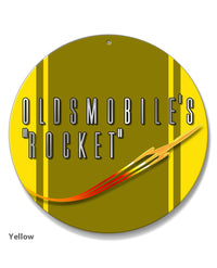 Oldsmobile Flying Rocket Emblem 1953 - 1955 - Round Aluminum Sign - Vintage Emblem