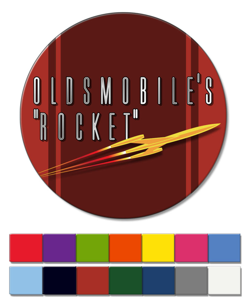 Oldsmobile Shooting Rocket Emblem 1953 - 1955 - Round Fridge Magnet - Vintage Emblem