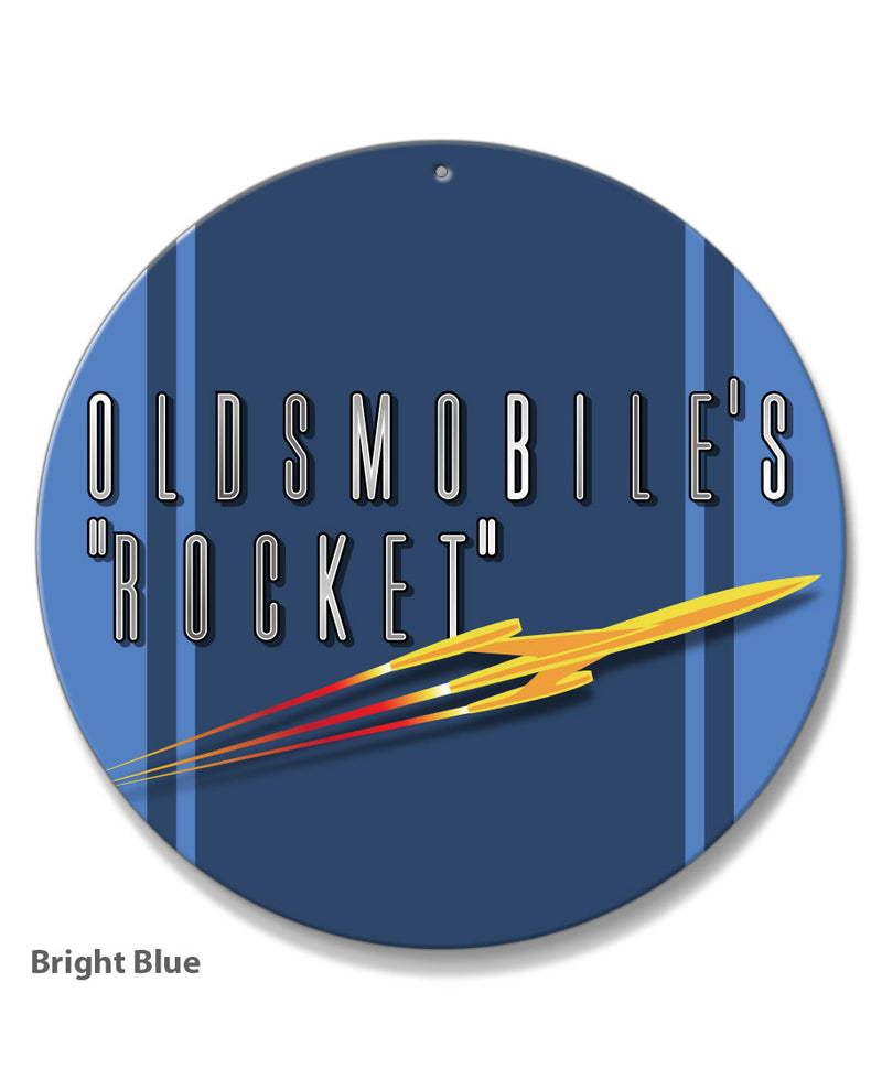 Oldsmobile Shooting Rocket Emblem 1953 - 1955 - Round Aluminum Sign - Vintage Emblem