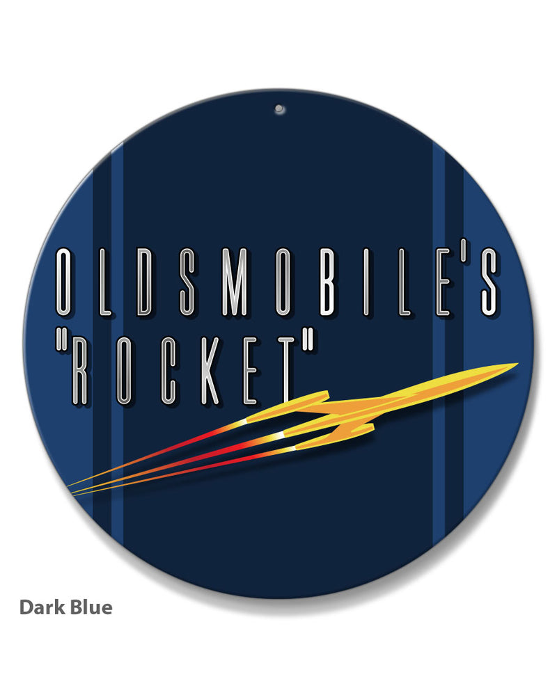 Oldsmobile Shooting Rocket Emblem 1953 - 1955 - Round Aluminum Sign - Vintage Emblem