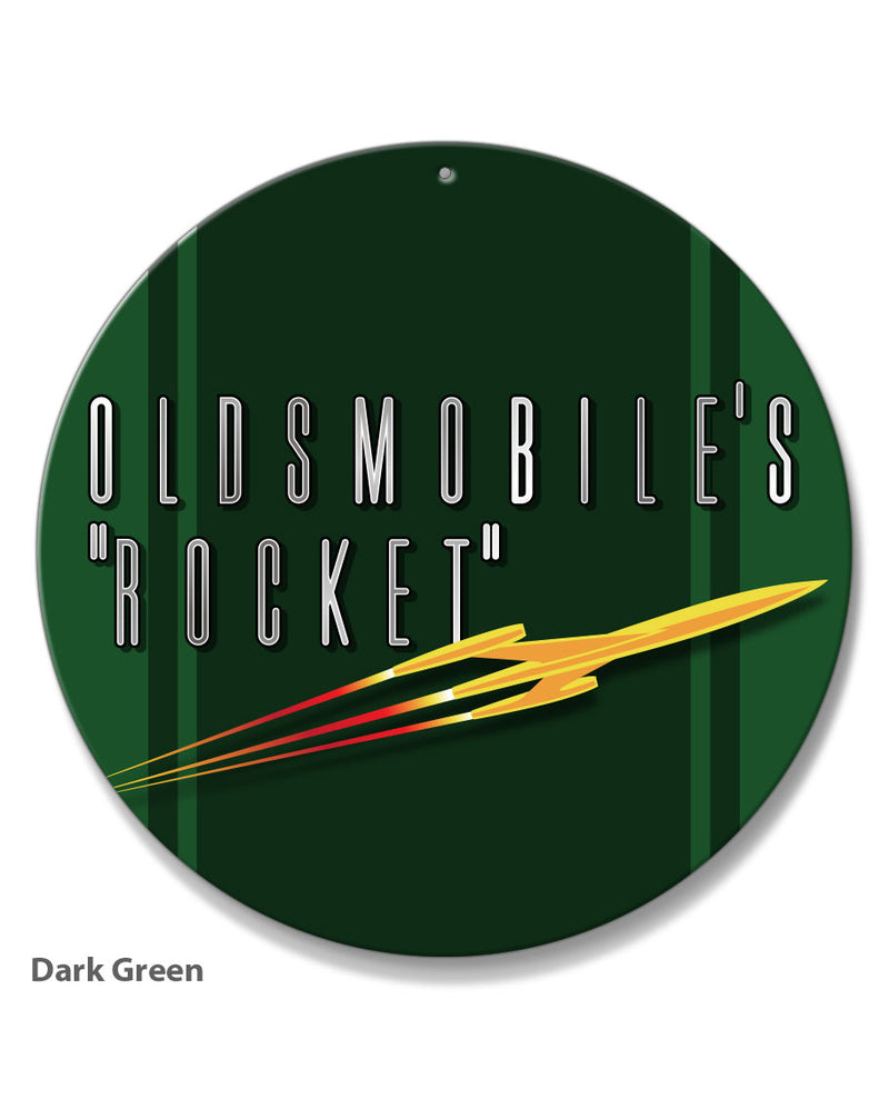 Oldsmobile Shooting Rocket Emblem 1953 - 1955 - Round Aluminum Sign - Vintage Emblem