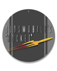 Oldsmobile Shooting Rocket Emblem 1953 - 1955 - Round Aluminum Sign - Vintage Emblem