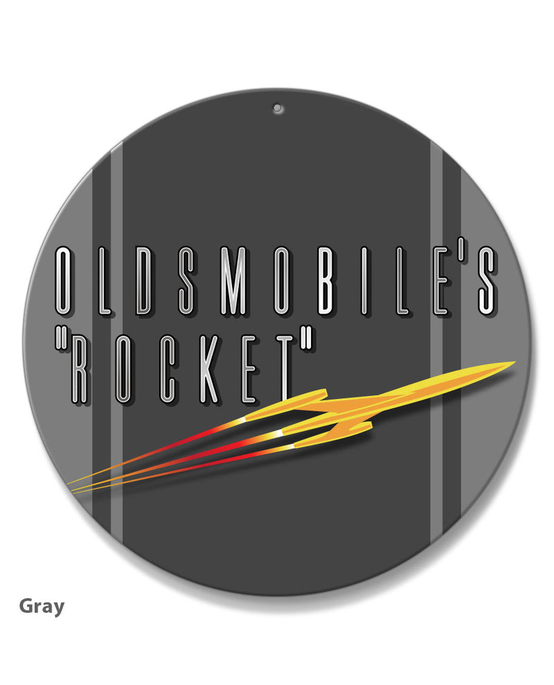 Oldsmobile Shooting Rocket Emblem 1953 - 1955 - Round Aluminum Sign - Vintage Emblem