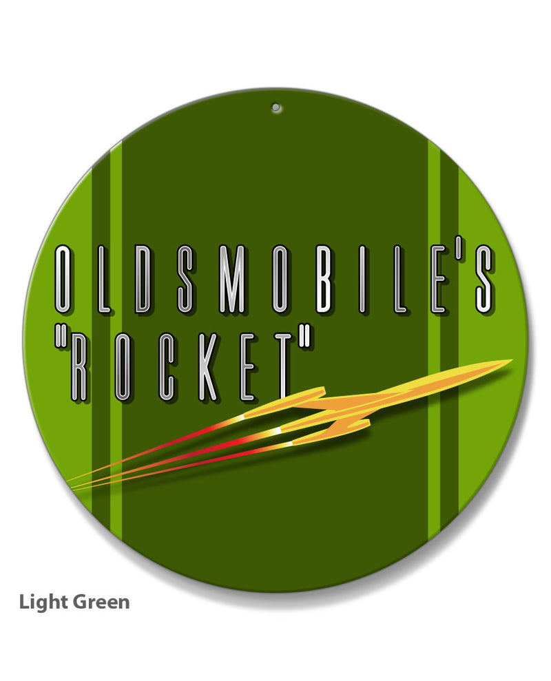 Oldsmobile Shooting Rocket Emblem 1953 - 1955 - Round Aluminum Sign - Vintage Emblem