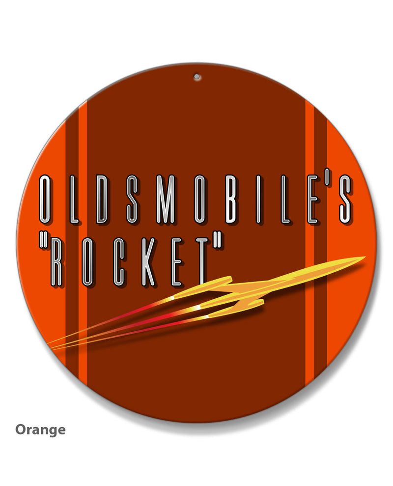 Oldsmobile Shooting Rocket Emblem 1953 - 1955 - Round Aluminum Sign - Vintage Emblem