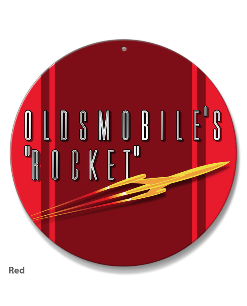 Oldsmobile Shooting Rocket Emblem 1953 - 1955 - Round Aluminum Sign - Vintage Emblem