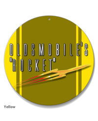 Oldsmobile Shooting Rocket Emblem 1953 - 1955 - Round Aluminum Sign - Vintage Emblem